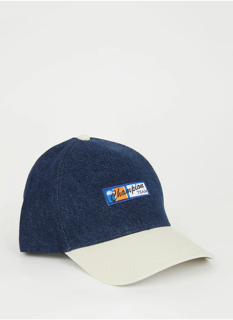 DeFacto Label Print Denim Baseball Cap