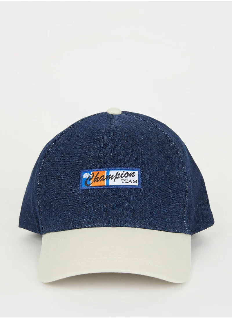 DeFacto Label Print Denim Baseball Cap