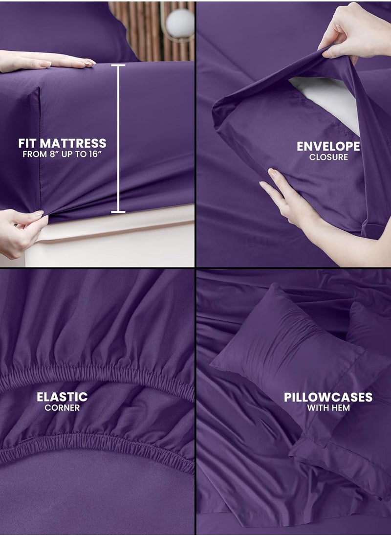Generic Fitted Bed Sheet Set - 3 Piece - Soft Microfiber - Shrinkage and Fade Resistant - Easy Care - Bed Sheet - Bed Sheet - Bed Cover - Bed Sheets  - Image 2