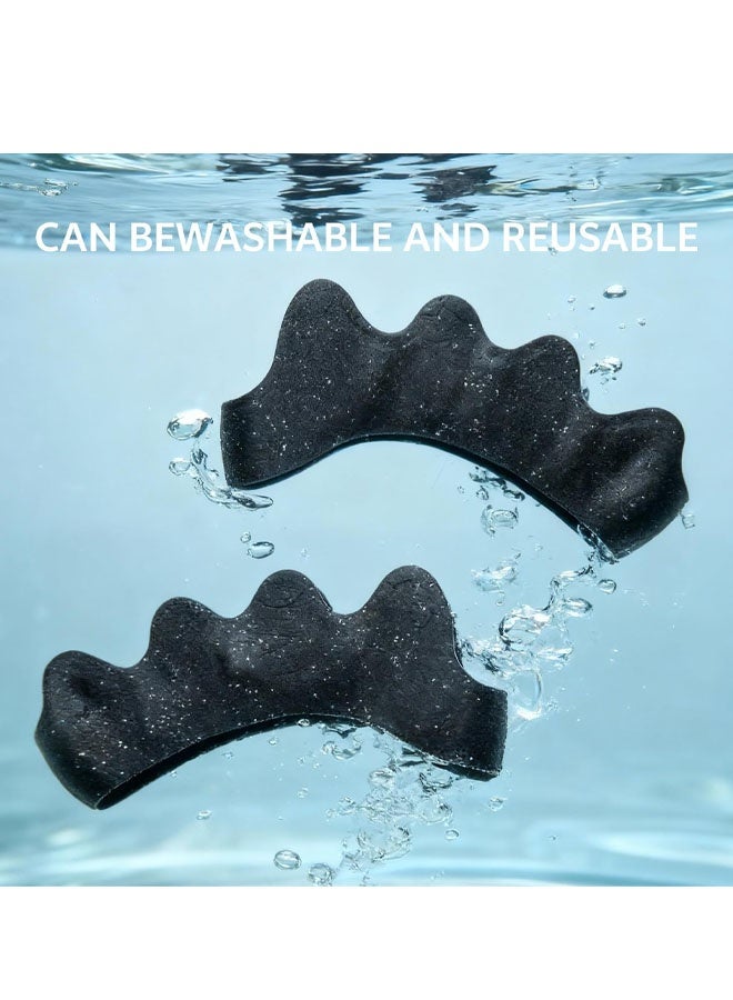 Durable Unisex Toe Separators with Sparkle Design for Yoga & Daily Use - Flexible Silicone toe Spacers for Bunions, One-Size-Fits-All for Men & Women (2PCS) (Black) - Image 4