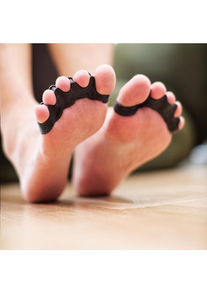 Durable Unisex Toe Separators with Sparkle Design for Yoga & Daily Use - Flexible Silicone toe Spacers for Bunions, One-Size-Fits-All for Men & Women (2PCS) (Black) - Image 5
