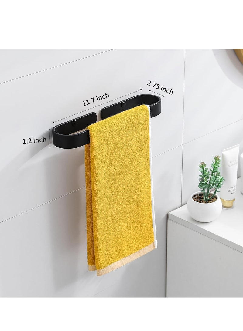 Oasisgalore 11.8" Matte Black Towel Bar, Wall-Mounted for Bathroom/Kitchen  - Image 2