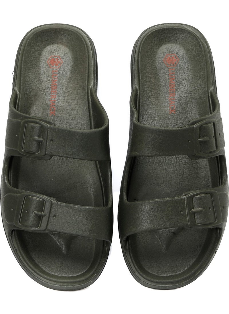 LUMBERJACK - Sponty 3fx Khaki Men's Slippers - Image 1