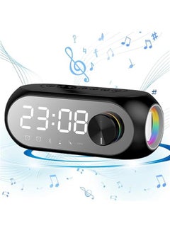 فايلكس سماعات لوتوث محمولة، مكرات صوت سو لاسلكية لوتوث، عرض مرآة LED، لوتوث 5، مع تشغيل يديو وتصميم محمول، سماعة صغيرة للسفر، خارج المزل، الحفلات اللو الأسود  - Image 1
