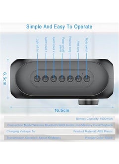 فايلكس سماعات لوتوث محمولة، مكرات صوت سو لاسلكية لوتوث، عرض مرآة LED، لوتوث 5، مع تشغيل يديو وتصميم محمول، سماعة صغيرة للسفر، خارج المزل، الحفلات اللو الأسود  - Image 4