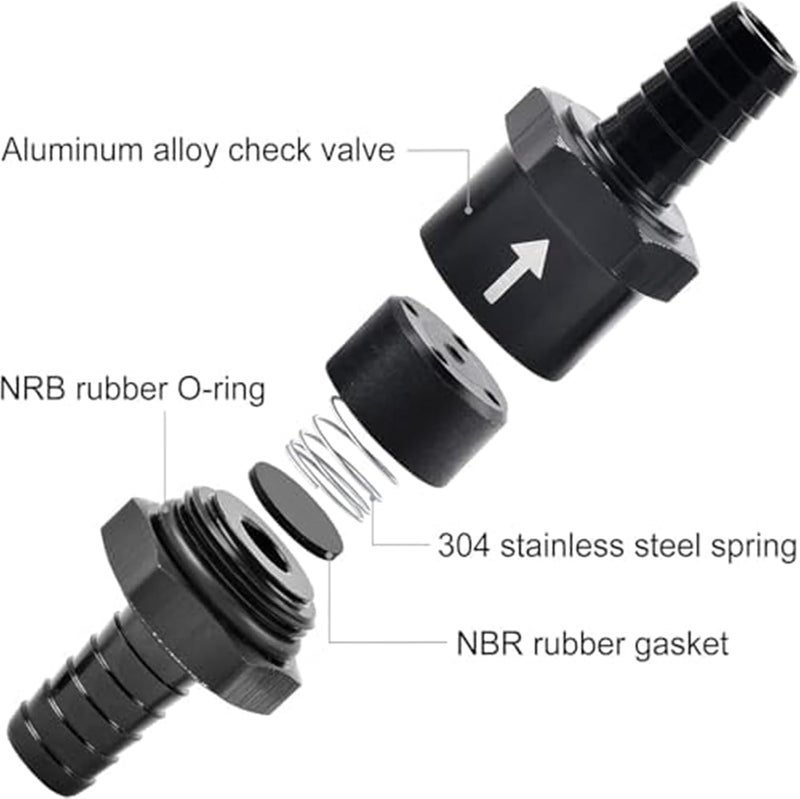 QASULER 4PCS Fuel Check Valve One Way Inline - Image 2