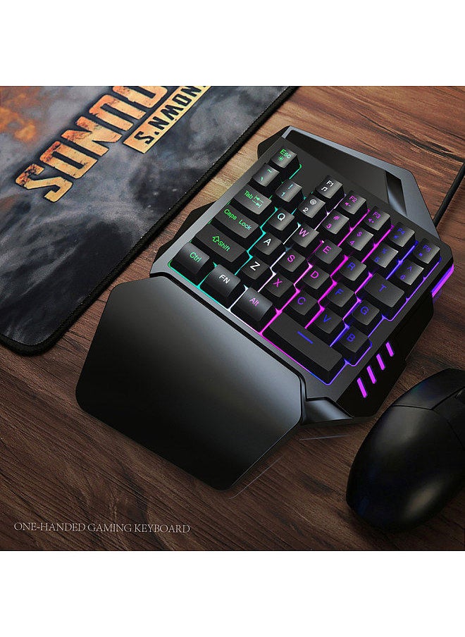 HXSJ - V100 35 Key Single Hand Membrane Mini 35 Keys Gaming Keyboard with USB Wired Replacement for PUBG LOL CS Gamer - Image 1