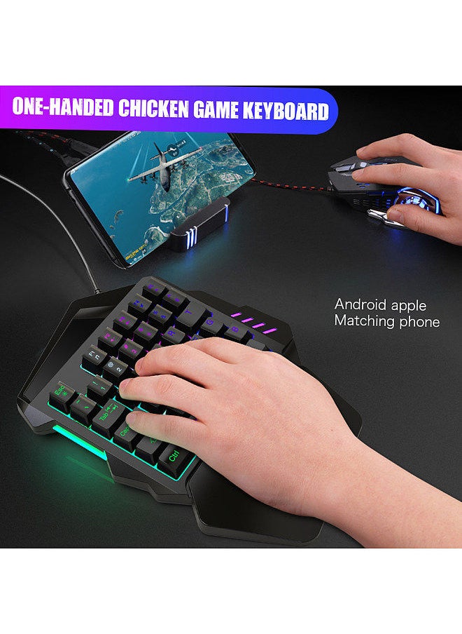 HXSJ - V100 35 Key Single Hand Membrane Mini 35 Keys Gaming Keyboard with USB Wired Replacement for PUBG LOL CS Gamer - Image 1