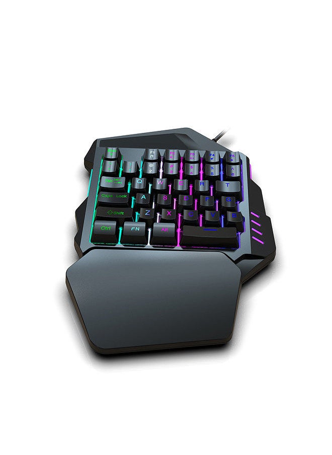 HXSJ - V100 35 Key Single Hand Membrane Mini 35 Keys Gaming Keyboard with USB Wired Replacement for PUBG LOL CS Gamer - Image 1