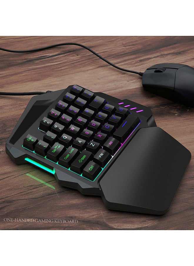 HXSJ - V100 35 Key Single Hand Membrane Mini 35 Keys Gaming Keyboard with USB Wired Replacement for PUBG LOL CS Gamer - Image 1