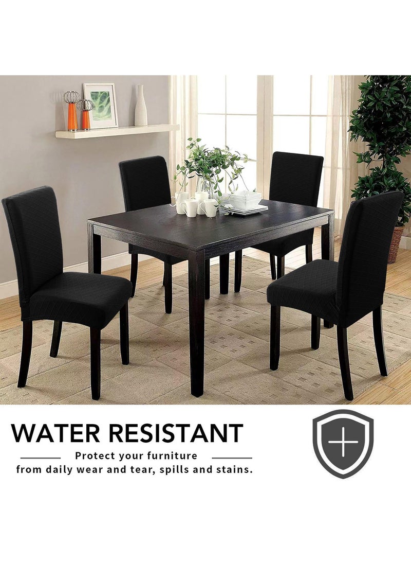 Bluejw 4-Piece Dining Chair Cover Set Black - Image 5