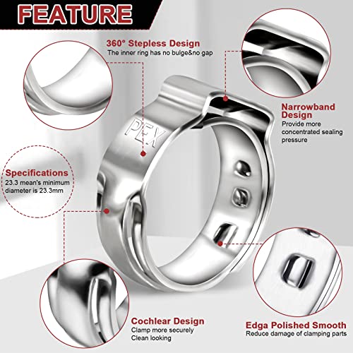 Hydencamm 120PCS 3/4 Inch PEX Cinch Clamps Rings, Premium 304 Stainless Steel crimping clamps, PEX Fitting Clamps Pinch Ring for Tubing Pipe Fitting Connections (3/4"x120) - Image 5