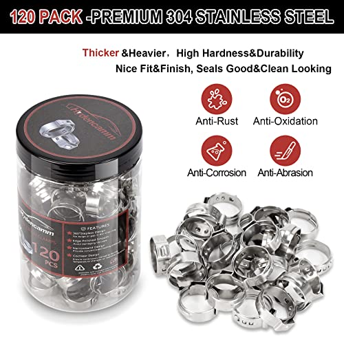 Hydencamm 120PCS 3/4 Inch PEX Cinch Clamps Rings, Premium 304 Stainless Steel crimping clamps, PEX Fitting Clamps Pinch Ring for Tubing Pipe Fitting Connections (3/4"x120) - Image 4