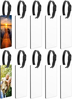 Generic 10Pcs Double-Sided Sublimation Blank Luggage Tags with Straps for DIY Travel ID Tags, Perfect for Suitcases and Baggage  - Image 1