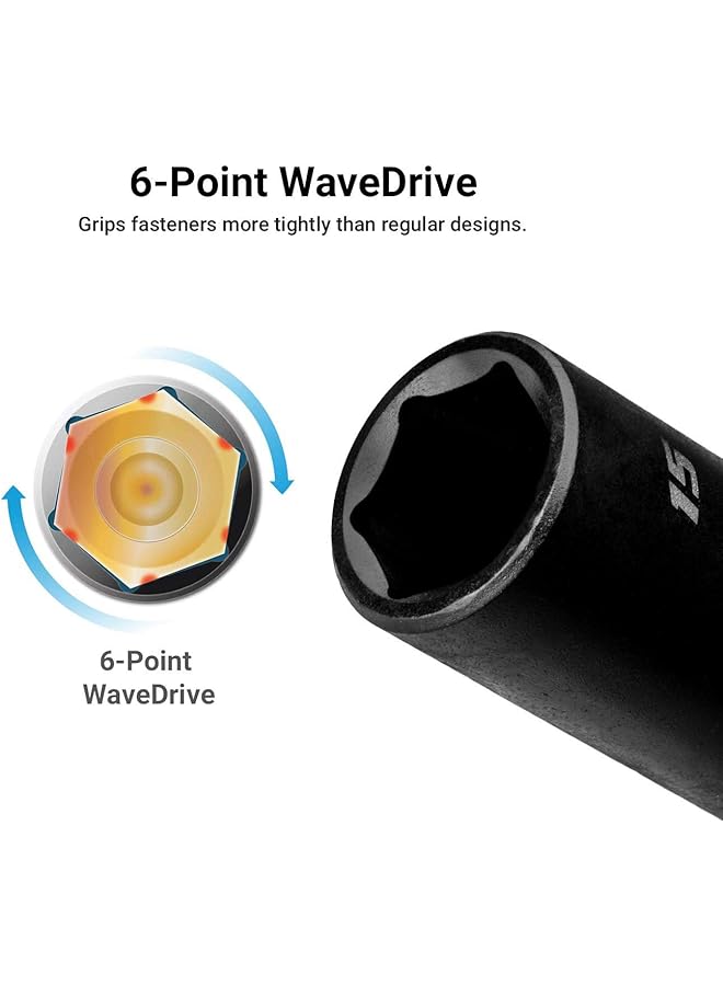 إيروريكس 1 4 بوصة مجموعة مقابس التأثير Drive Master الضحلة والعميقة 4 15 مم - Image 3