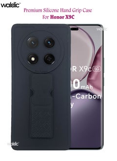 Waldic Honor X9c Premium Case | Premium Silicone Magnetic Hand Grip Case Cover Designed for Honor X9c | Honor X9c Case Camera and Drop Protection Thin Protective Back Cover Case for Honor X9c - Black  - Image 1