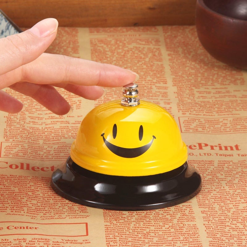 EMDMAK Call Bell, Service Bell for The Porter Kitchen Restaurant Bar Classic Concierge Hotel (3.35 Inch Diameter) (Yellow) - Image 2