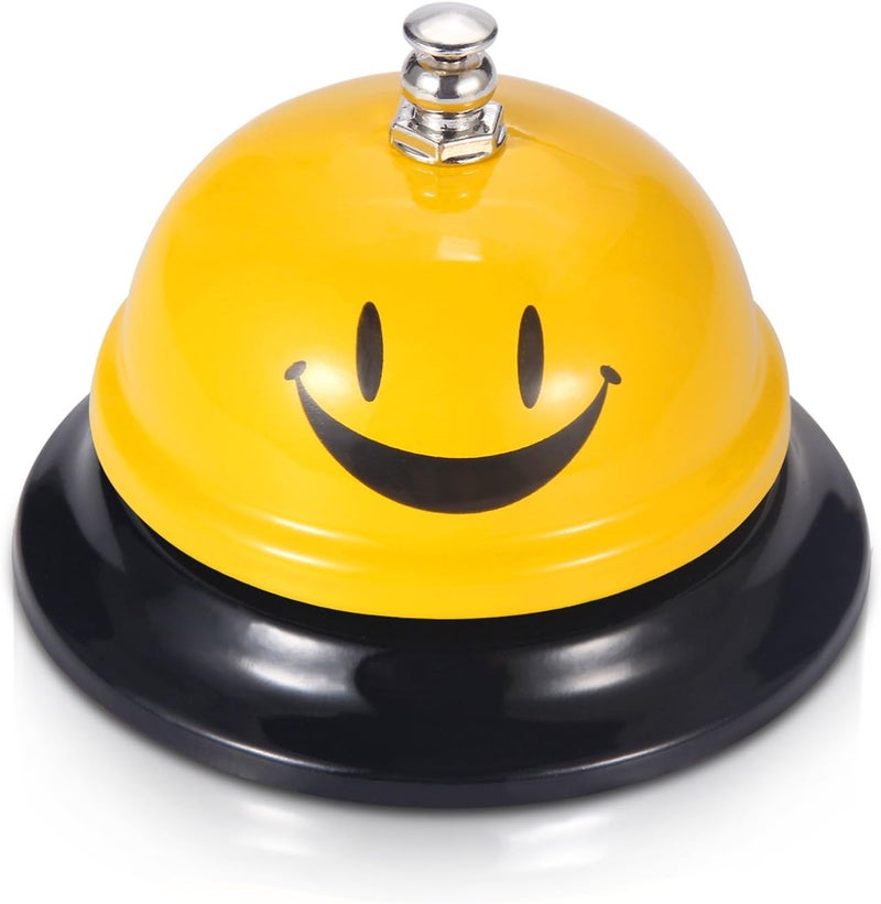 EMDMAK Call Bell, Service Bell for The Porter Kitchen Restaurant Bar Classic Concierge Hotel (3.35 Inch Diameter) (Yellow) - Image 1