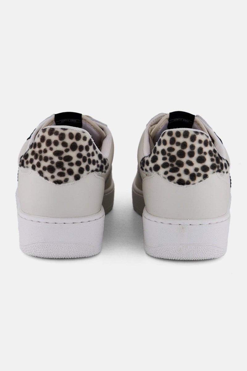 Victoria Women Madrid Efecto Piel Animal Print Lace Up Casual Shoes, Off White  - Image 3