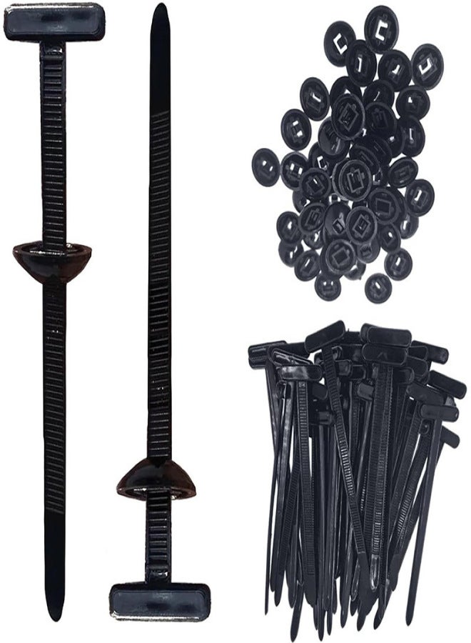 Nylon universal cable tie buckle-heavy self-locking snap-on design anti-ultraviolet fasteners suitable for car maintenance Black (200 pieces) - Image 1