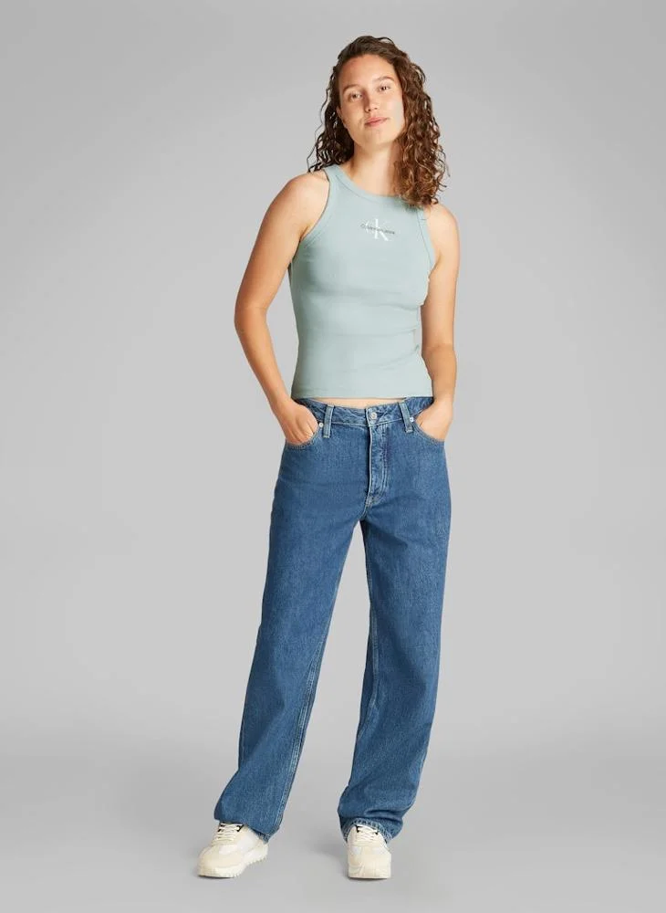 Calvin Klein Jeans Logo Ribbed Tank Top