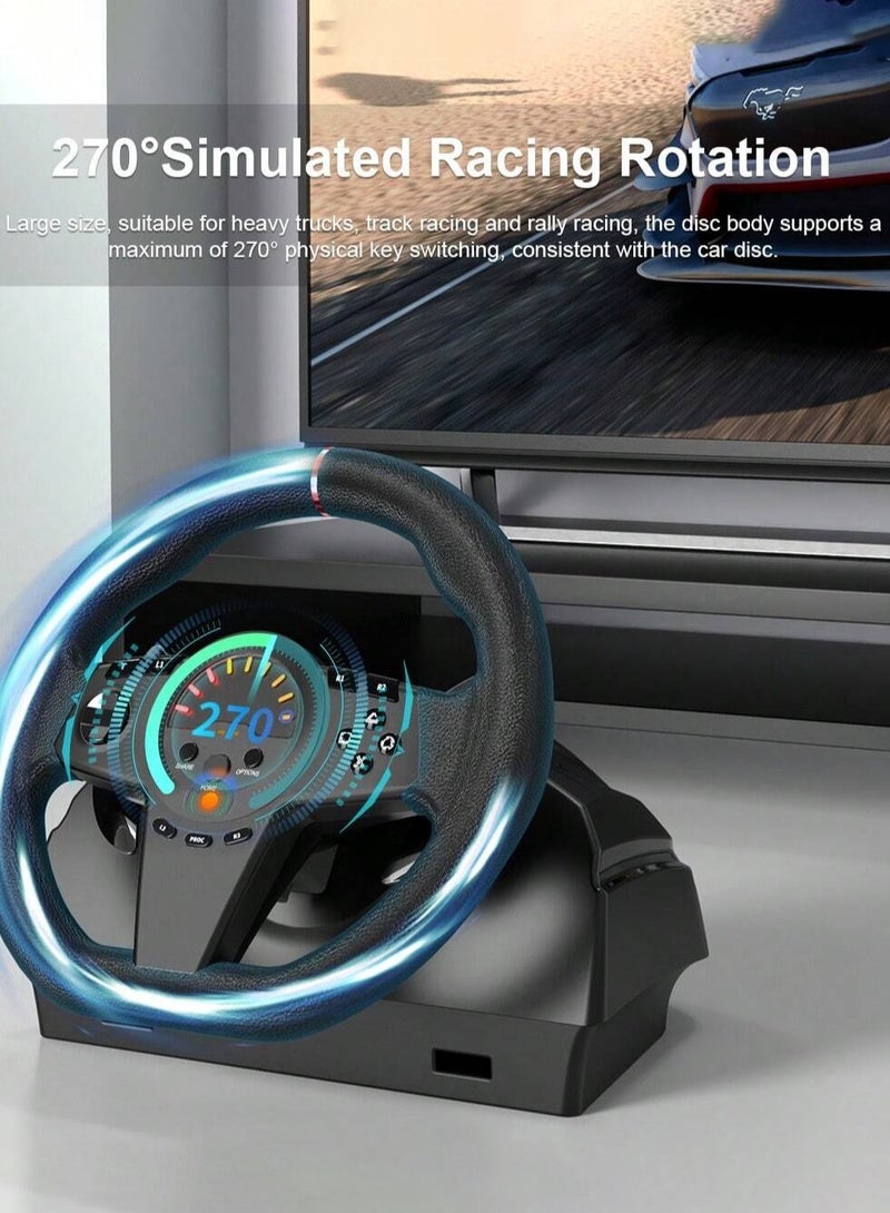 Simracing Gaming Racing Wheel For Nintendo Switch/ Ps4/Ps3/Xbox One/Pc Windows/Xbox Series S/X 270°Racing Wheel - Image 3