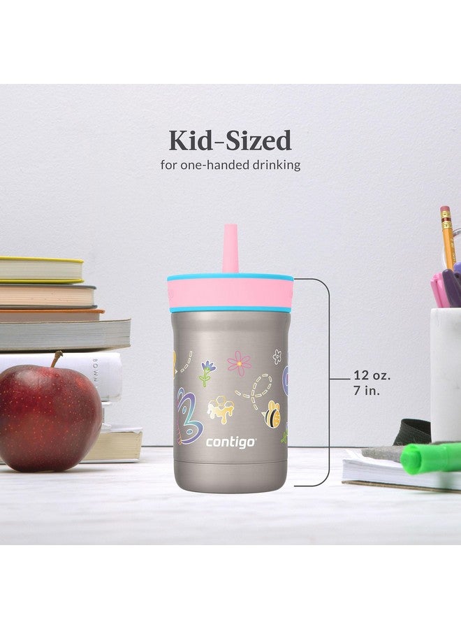 Contigo كوب كونتيغو للأطفال لييتون مع غطاء مقاوم للتسرب، 12 أونصة، توت العليق/أزاليا - Image 5