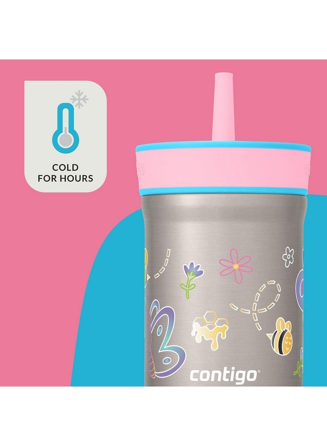 Contigo كوب كونتيغو للأطفال لييتون مع غطاء مقاوم للتسرب، 12 أونصة، توت العليق/أزاليا - Image 2