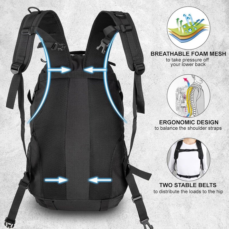 Jueachy Tactical Backpack for Men Hiking Day Pack Molle Military Rucksack Waterproof 30L EDC Bag with USA Flag Patch - Image 3