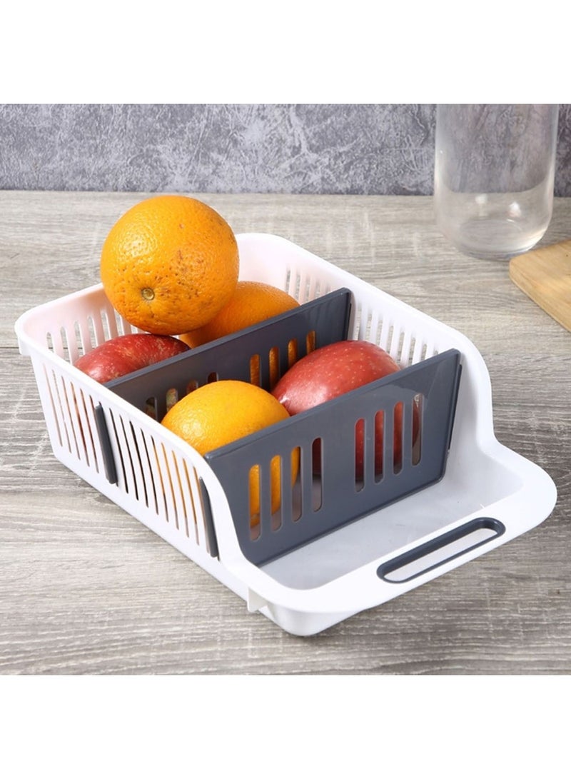 Fridge Organising Tray With 2 Flexy Partition Black/White - 24x16.50x80 cm - Image 1