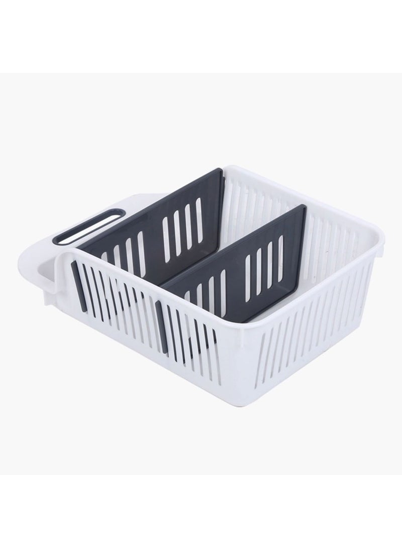 Fridge Organising Tray With 2 Flexy Partition Black/White - 24x16.50x80 cm - Image 3