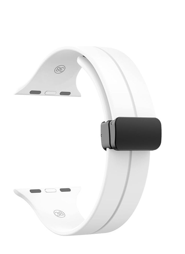 Generic - Magnetic Band for Apple Watch Ultra 49, 45, 44, 42, iWatch for Men Women, Soft Silicone Replacement Wristbands for iWatch Series 9/8/7/6/5/4/3/2/SE/Ultra 2 - Image 1