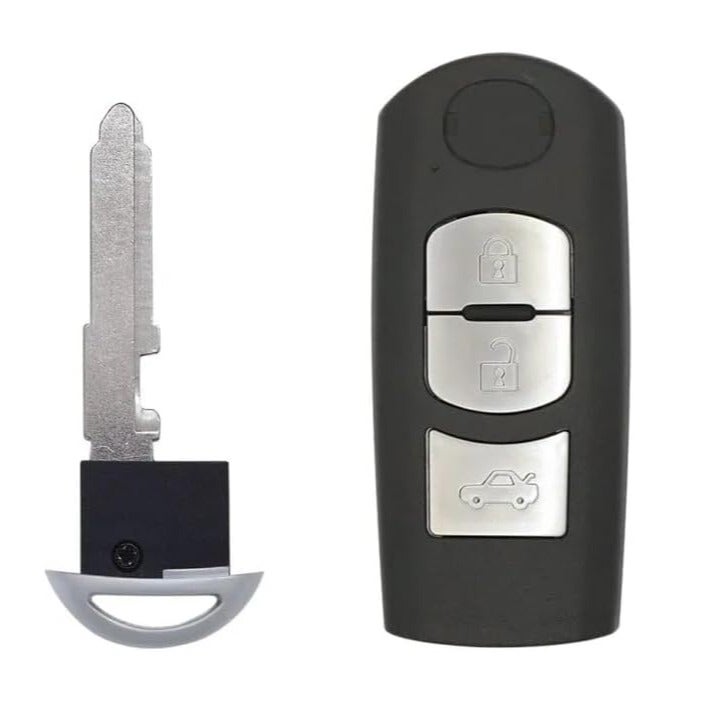 Arooma 3 Buttons Replacement Key Shell with Uncut Key for Mazda 3/6 CX-3 CX-5 CX-7 CX-9, Keyless Entry Car Remote Smart Key Fob - Image 1