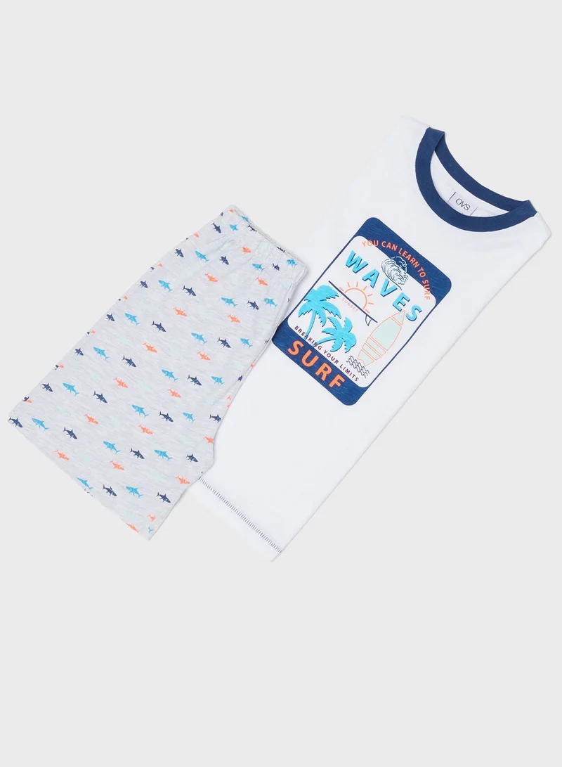 Ovs Kids Printed Pyjama Set