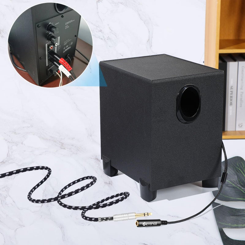 Devinal TRS to Dual TS Breakout Cable - 1/4" Female Stereo to Dual 6.35mm TS Male Adapter & 6.35mm Female to 2 x 1/4" Mono Y Splitter - 1 ft - Image 3