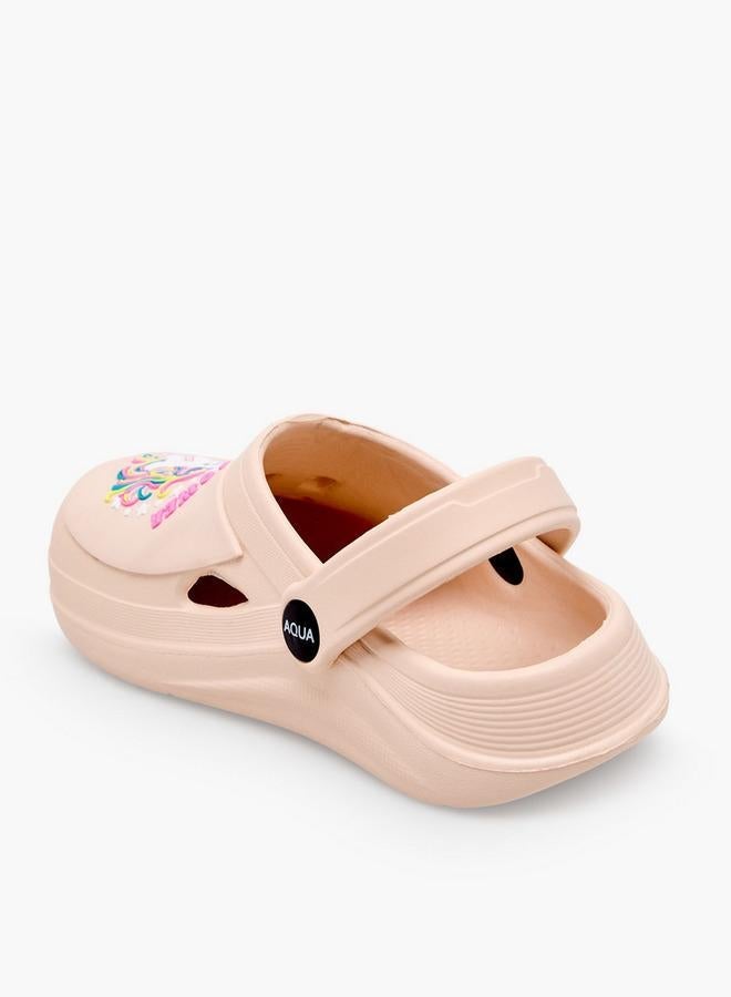 Aqua Girls Unicorn Applique Clogs - Image 5