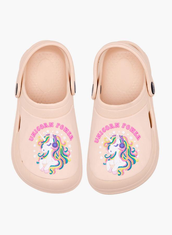 Aqua Girls Unicorn Applique Clogs - Image 3