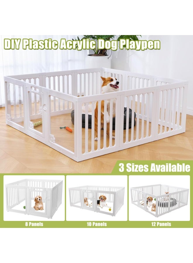 LIODUX Clear Acrylic Dog Playpen, Modern Design Plastic Puppy Playpen, Transparent Freestanding Pet Pen Fence, Easy Assemble Foldable Dog Crate for Puppy Cat Bunny Small & Medium Dogs - Image 2