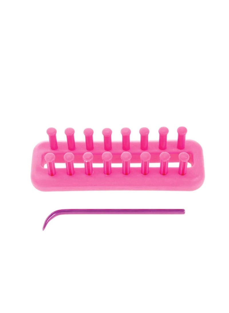 Craft All Things You™ Mini Loom: Plastic Rectangle Pink 4.5 inches - Image 1