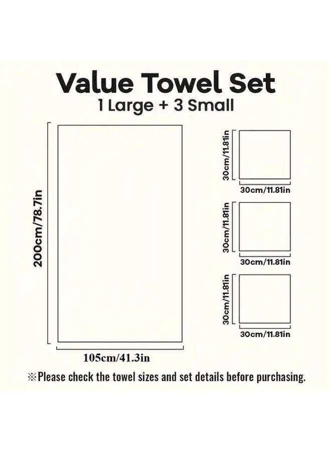 4 Piece Oversized Bath Towel Set Grey Quick Dry Lint Free Includes Body Wrap Hand Towel Head Wrap - Image 3