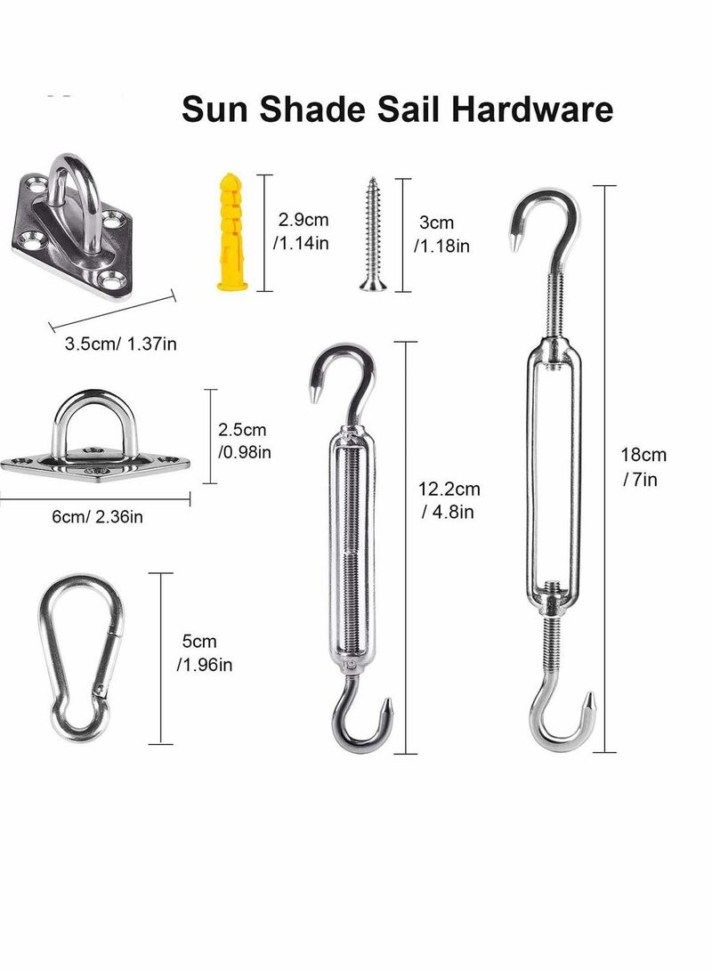 Generic Awning Attachment Set Heavy Duty Sun Shade Sail Stainless Steel Hardware Kit for Triangle and Square Rectangle Sun Shade Sail Fixing Accessories Shade Sail Hardware Kit  - Image 4