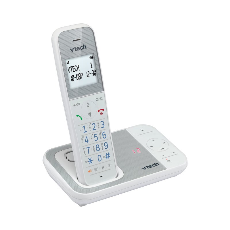 VTech XS1050 DECT Cordless Phone with Answering Machine, 1 Handset, Landline House Phone, AntiBacterial Plastic, Call Block, Volume Booster, Handsfree, Speed Dial, illuminated Display and Keypad - Image 2