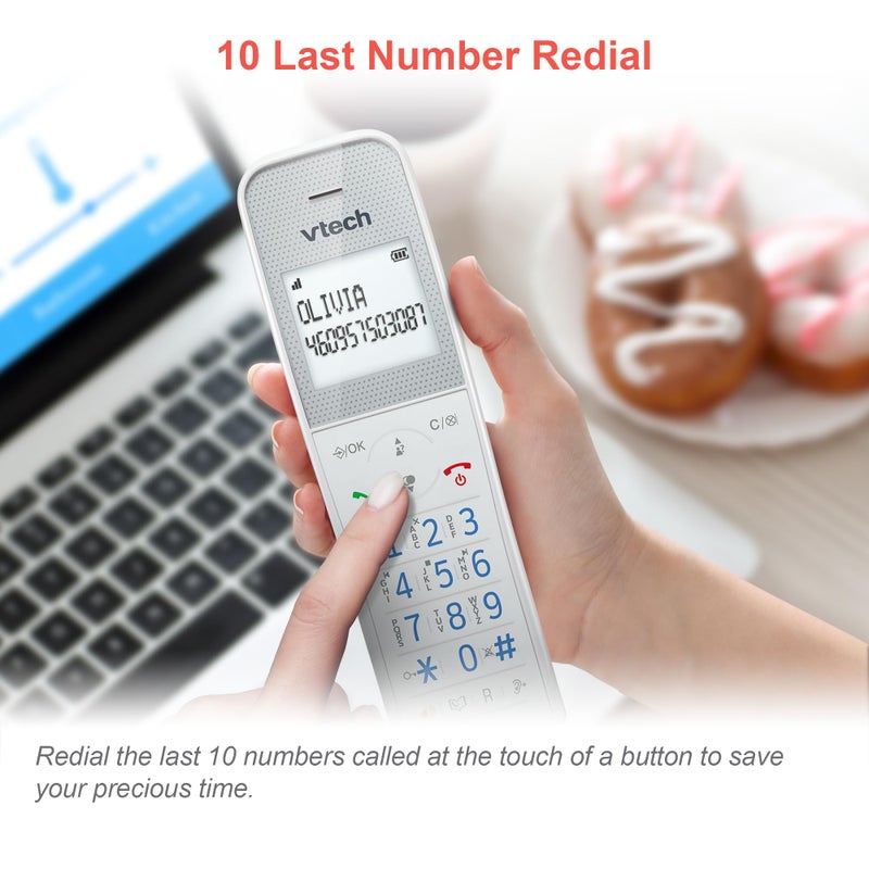 VTech XS1050 DECT Cordless Phone with Answering Machine, 1 Handset, Landline House Phone, AntiBacterial Plastic, Call Block, Volume Booster, Handsfree, Speed Dial, illuminated Display and Keypad - Image 4