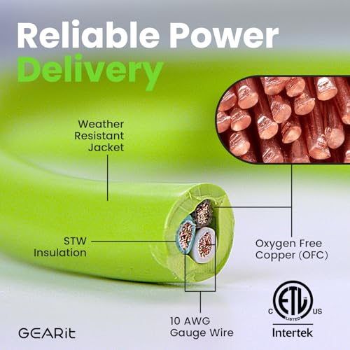 GEARit 20-Amp RV Power Extension Cord,125-Volt, 3-Prong, NEMA TT-30P to L5-30R, Twist Locking Adapter, 10/3 STW 10AWG Gauge 3C, RV, Trailer, Camper, ETL Listed, 75 Feet (22.8 Meters) - Image 3