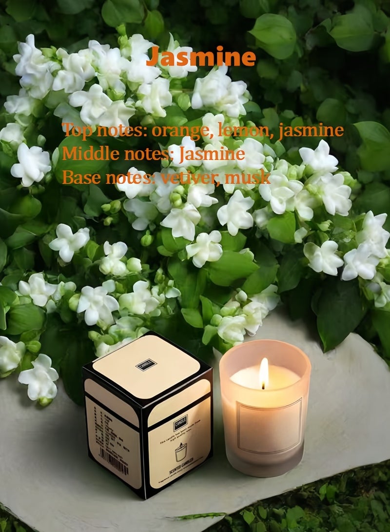 مكونات طبيعية بنسبة 100٪ - شموع عطرية / شمعة العلاج بالعطور (كأس أبيض 50 غرام) مجموعة هدايا للنساء للمنزل عطرية ، شموع الصويا الطبيعية هدايا للذكرى السنوية ، عيد الميلاد ، يوم الأم ، الحمام ، المنتجع الصحي ، التأمل زراعة الغلاف الجوي زراعة الغلاف الجوي - الياسمين الأبيض - Image 1