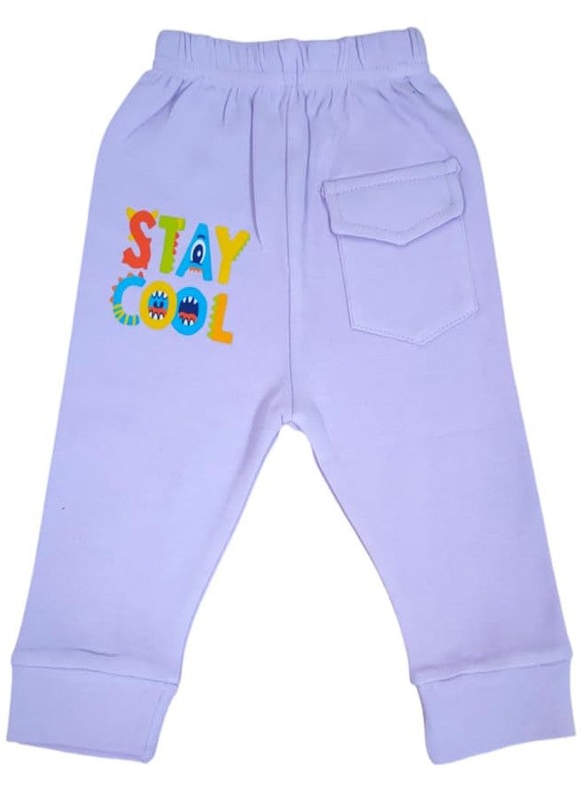 RCW Kids Baby Pants Cotton Pajama with Back Pocket Multicolor Soft Lower Payjama Leggings Regular Fit Bottom Ribs Pajama Comfortable Sleepwear Lounge Pant Pant for Boys & Girls (Set of 5) (1-2 Year) - Image 3