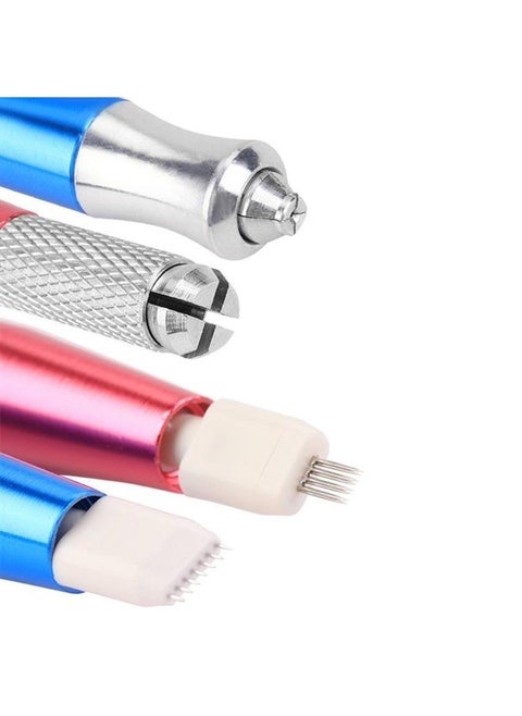 Microblading Pens, Double-headed Manual Eyebrow Permanent Makeup Pen Tattoo Machine Microblading Tools(Blue)