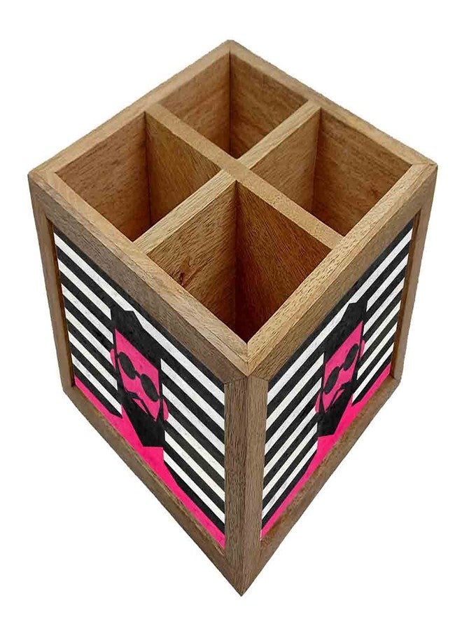 Nutcase Wooden Cutlery Stand Holder Silverware Caddy Spoons Forks Knives Organizer for Dining Table & Kitchen -Made in India-Spoons NOT Included - Dude - Image 3