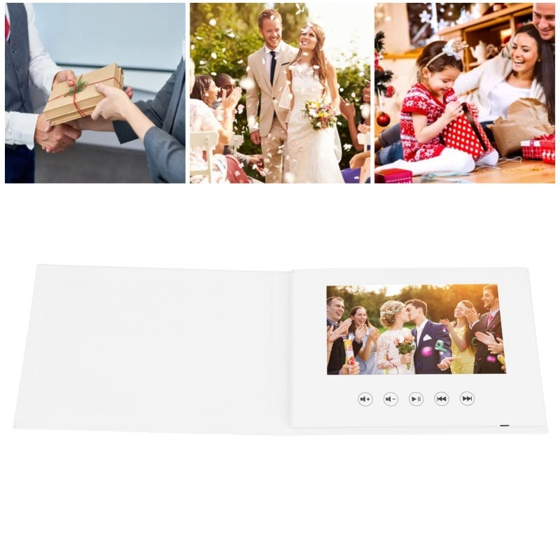 7 Inches Video Greeting Card: 4GB Built-In Memory, HD 720P Playback - Auto-Loop Play Electronic Brochure for DIY Wedding, Holiday Gift, Corporate Ads - Image 5