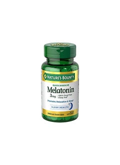 Natures Bounty Melatonin 3Mg 100% Drug Free Sleep Aids For Adults Supports Relaxation And Sleep 240 C